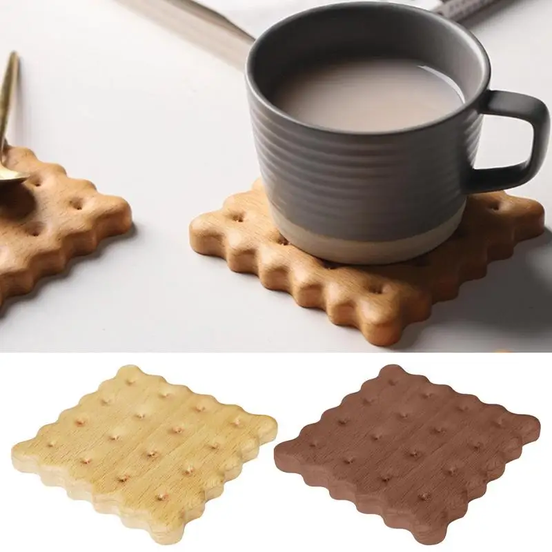 

Wooden Coasters Tableware Round Drink Coaster Solid Wood Biscuit Shape Coasters For Tabletop Office Glasses DIY Decor Mats Pads
