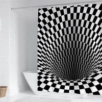 black and white bathroom decor shower curtain striped shower curtains waterproof polyester fabric bath curtains with 12 hooks