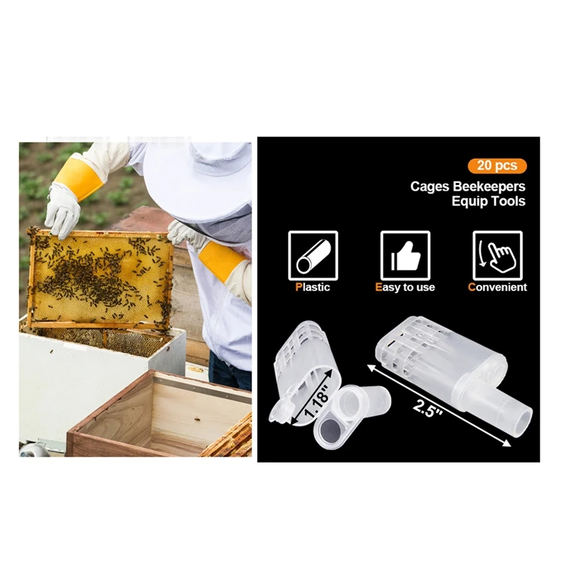 Клетка для пчелиных маток пластиковая белая охранная клетка Ловца пчел