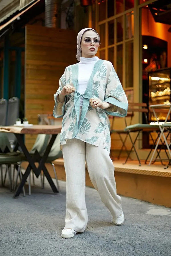 TUGBA Muslim Women 'S kimono Cardigan İslamic Muslim Turkiye outfit for summer spring casual ladies turkish 2021
