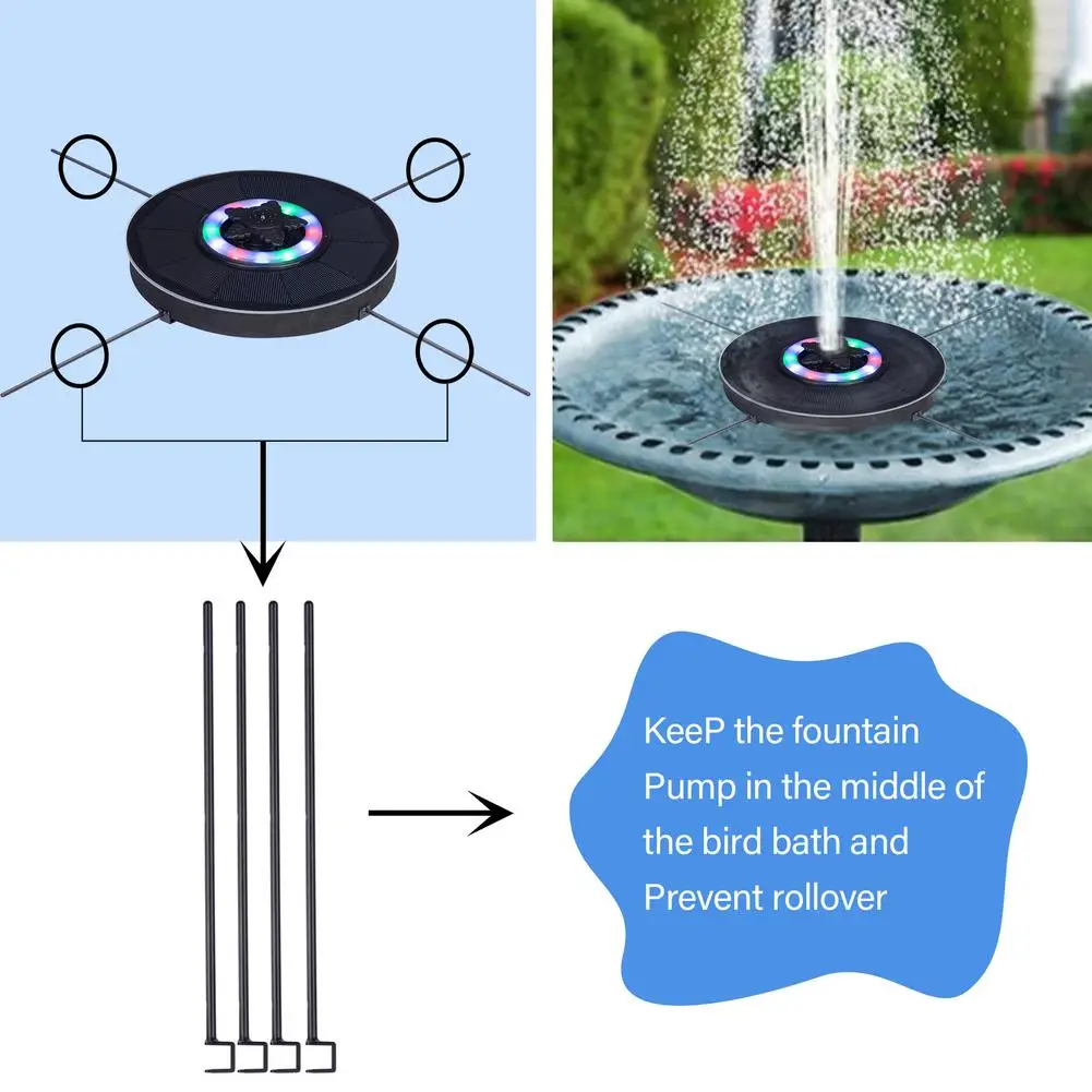 Водяной фонтан RGB с 6 светодиодами бассейн дистанционным управлением солнечный