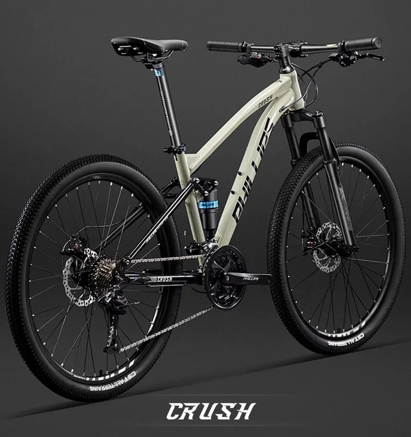 Горный велосипед с мягким хвостом и двойным амортизатором 24/26/27 дюйма
