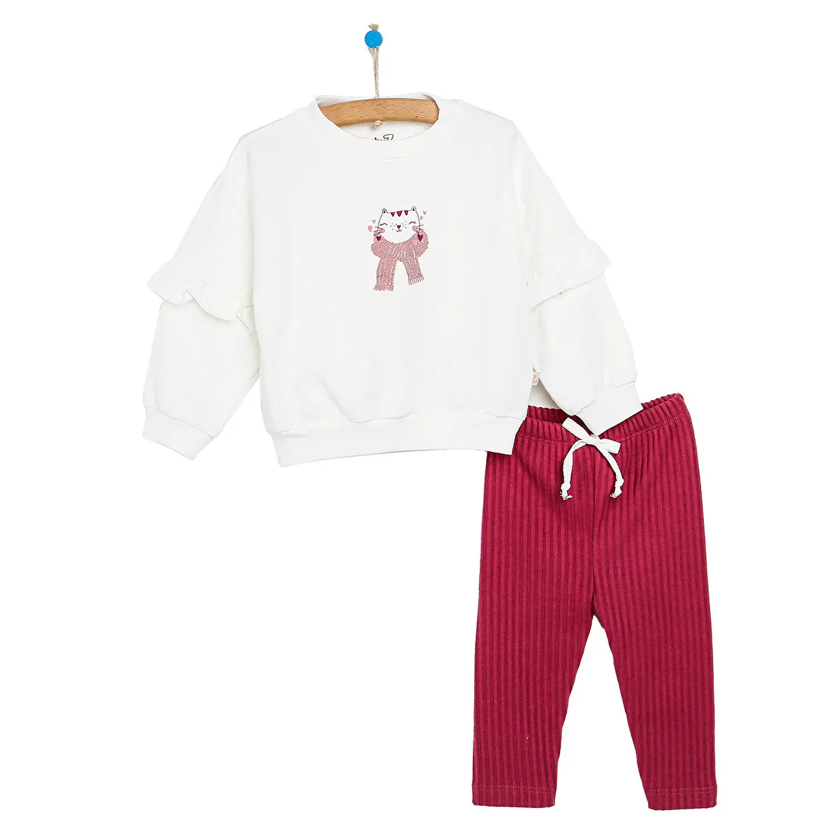 

ebebek Babyz Sweet Girl Kolları Fırfır Detaylı Sweatshirt - Tayt Takım