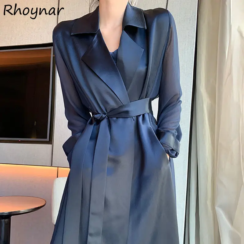 

Trench Women Tender Casual Newest Vintage Elegant Solid Harajuku All-match Minimalist Hot Selling Popular Basic Teens Preppy Ins
