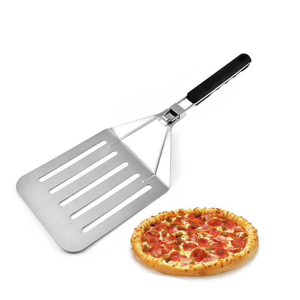 

Кухонная очень большая Складная лопата из нержавеющей стали, нескользящая Лопата для пиццы, безопасная переносная Лопата