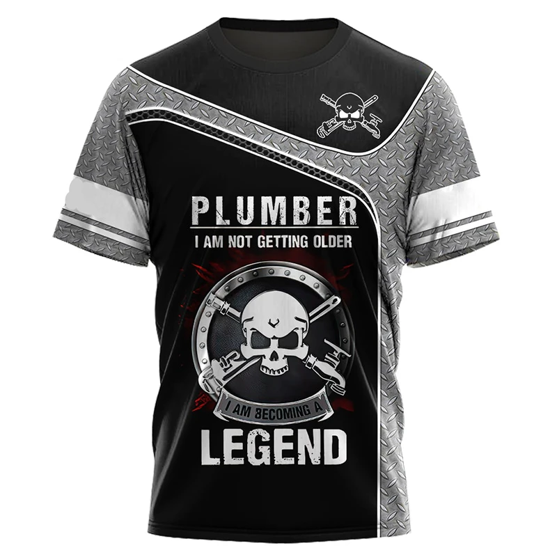 

Plumber Graphic 3D Printed Mens T Shirts For Men Summer Tops y2k Short Sleeve Crewnack Fashion Casual Oversized Tee Shirt Unisex