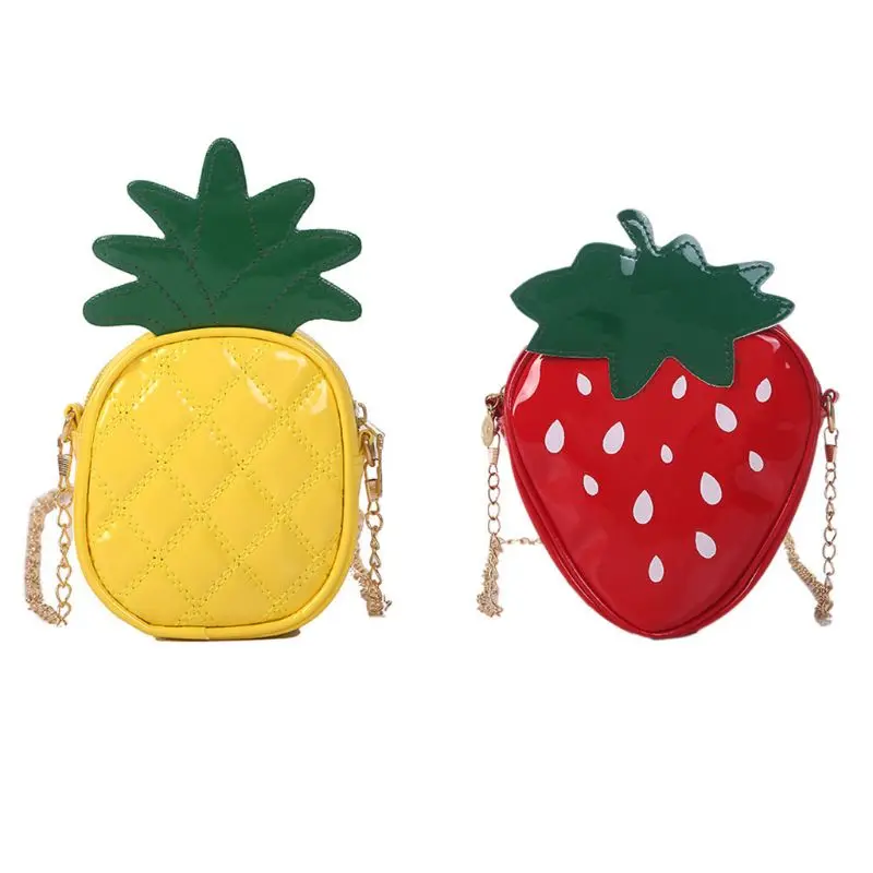 

Cute Pineapple Strawberry Shape Shoulder Mini Chain Crossbody Bag for Women Satc