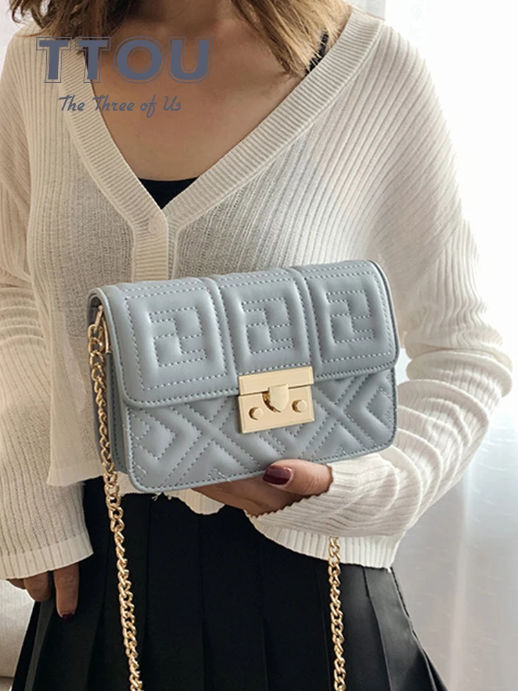 

Embroidery Thread Side Bags for Women's Designer Chain Lock Shoulder Messenger Bags Luxury Female Handbag Hobo Clutch Pouch