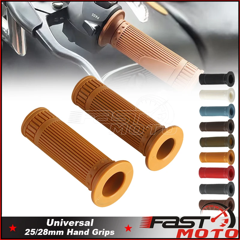 Винтажные мотоциклетные ручки в стиле ретро универсальные резиновые рукоятки