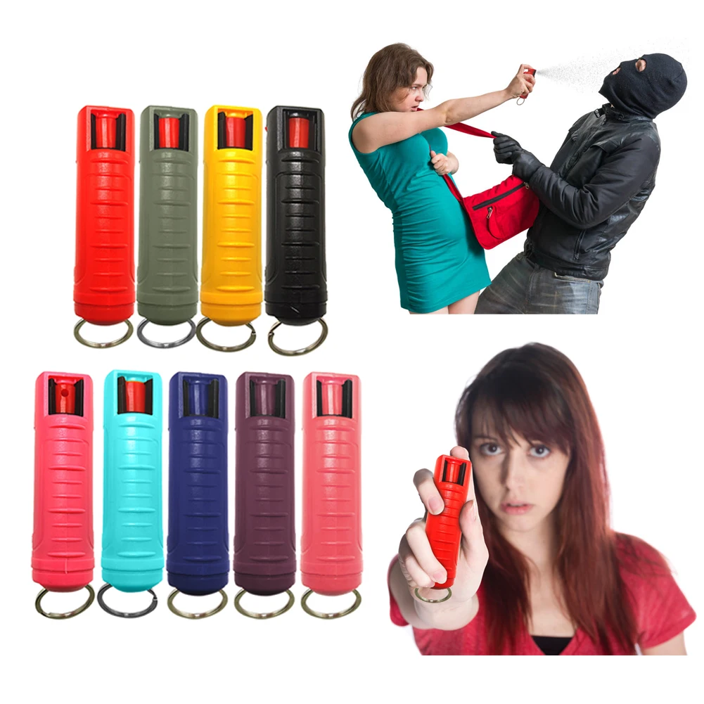 

Portable Pepper Spray Tank Bottle Emergency Empty Box Spray Shell With Key Ring Keychain Self-defense Outdoor Camping Supplies