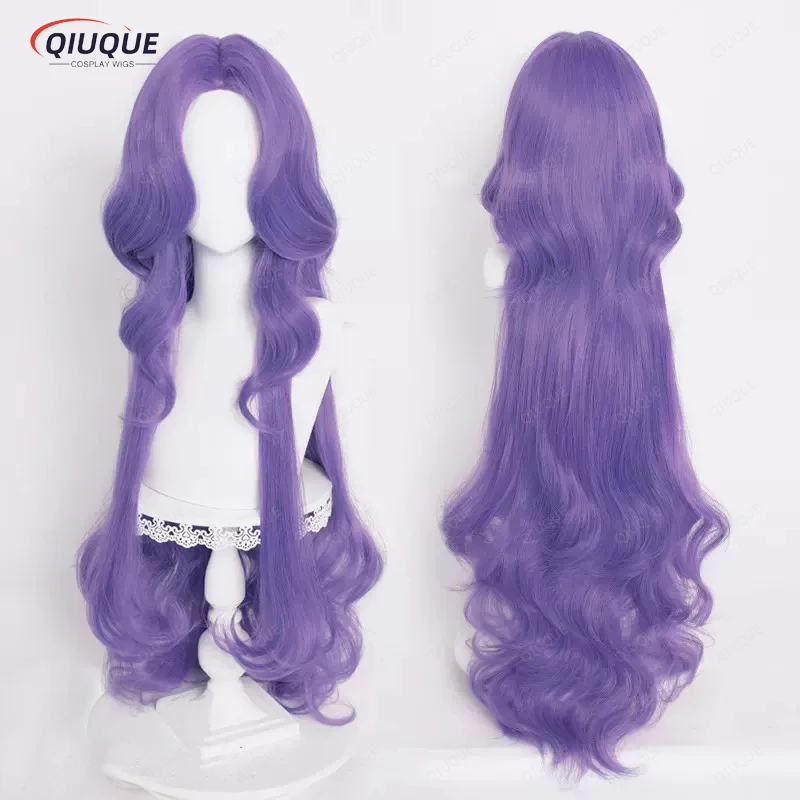 

Game LOL Star Guardian Prestige Syndra Cosplay Wig Long Curly Purple Heat Resistant Synthetic Hair Halloween Wigs + Wig Cap