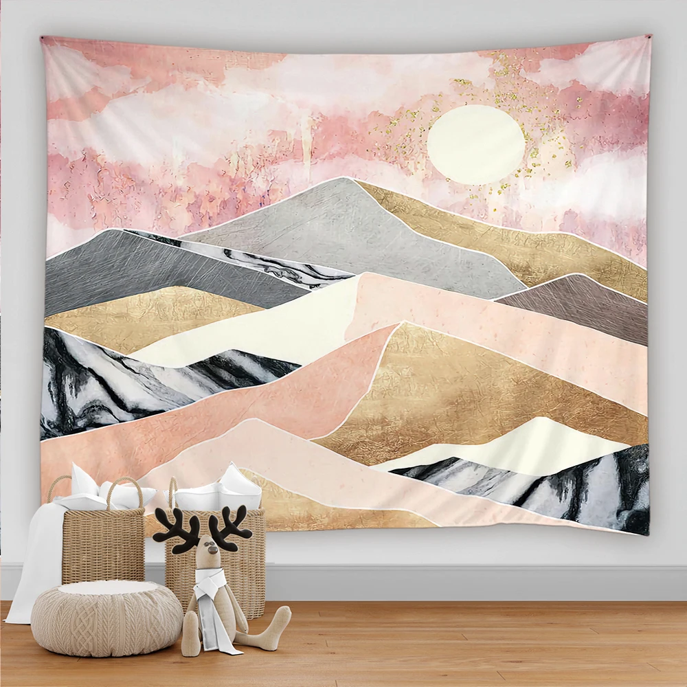 

Tapestry Sunset Mountain Whale Series Beach Towel Dormitory Decor Family Living Room Bedroom Tapestry Background Wall Tapestry