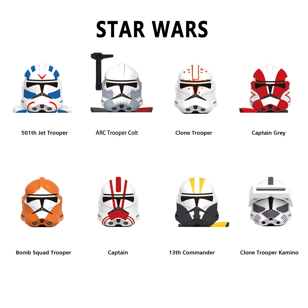 

X0351 Captain Grey Building Blocks Bomb Squad Trooper Bricks ARC Trooper Colt Figure 13th Commander Kamino Mini Kid Toy
