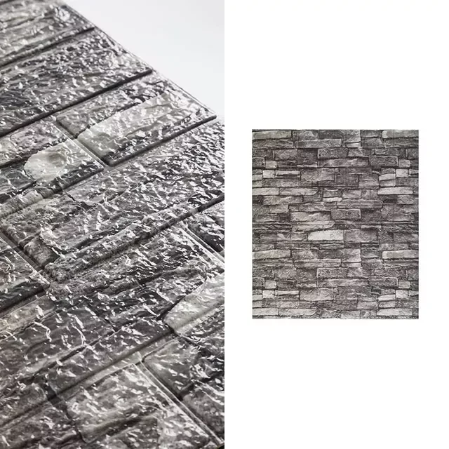 

77*70cm 3D Wall Sticker Imitation Brick Bedroom Waterproof Self-adhesive Wallpaper For Living Room TV Backdrop Decor