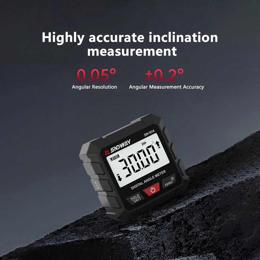 

SW-101A цифровой транспортир, высокоточный Инклинометр с магнитным противоскользящим основанием