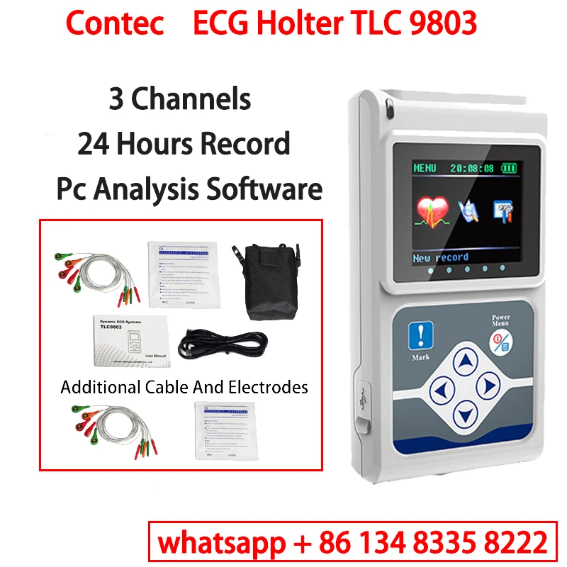 

Genuine CONTEC TLC 9803 3 Channels ECG Holter, EKG Holter, Dynamic ECG Monitor System, 24 hours ECG Recorder TLC9803