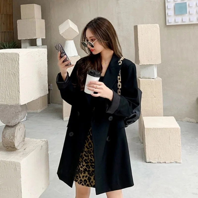 Women Oversized Blazer Coats Spring Autumn Fashion Korean Version Loose Top Coat Office Work Clothes Grace Fall Jacket for Women