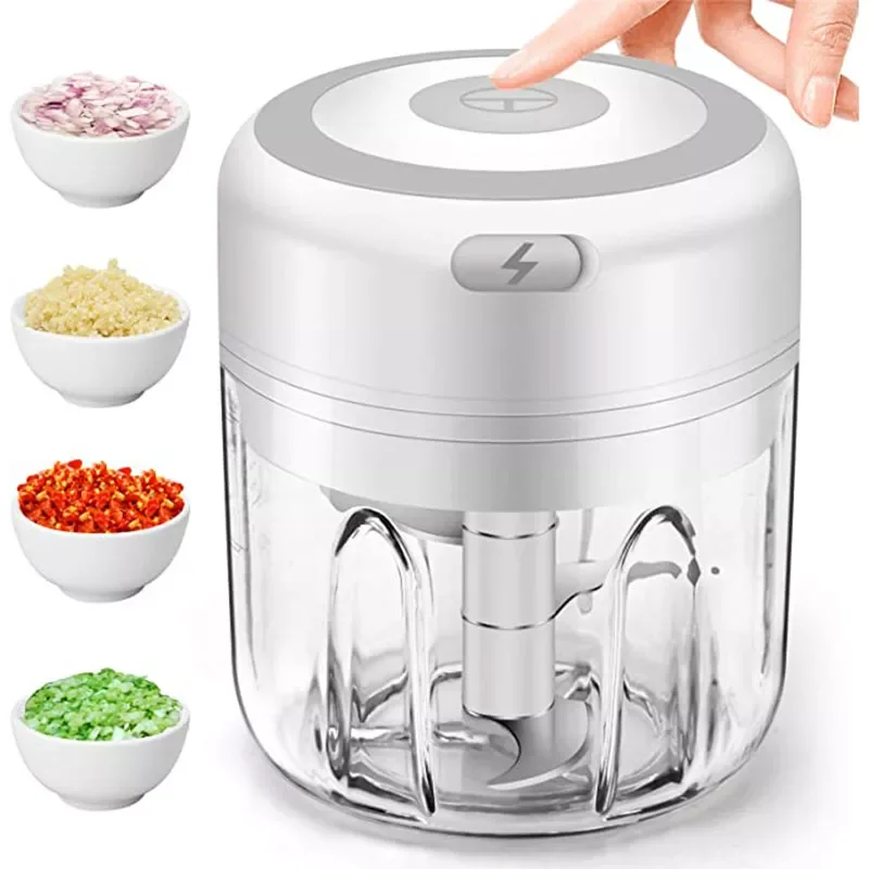 

100/250ml Electric Garlic Masher Mini Chopper Vegetable Chili Meat Ginger Masher Machine USB Charging Blenders Kitchen Gadgets