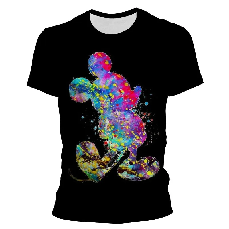 

2022 Summer Disney Mickey Mouse Fashion Cartoon T-shirt 3D Printing Children's Short Sleeve Ladies T-shirt Oversized T-shirt