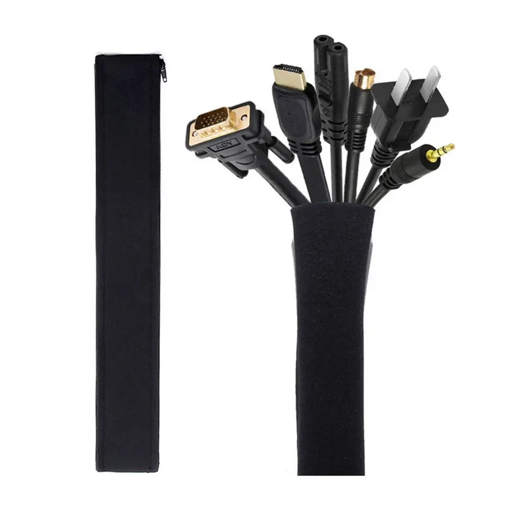 

Cable Management Sleeve Cable Wrapper Storage Strip Zipper Network Cable Data Cable Classification And Fixture Protective Sleeve