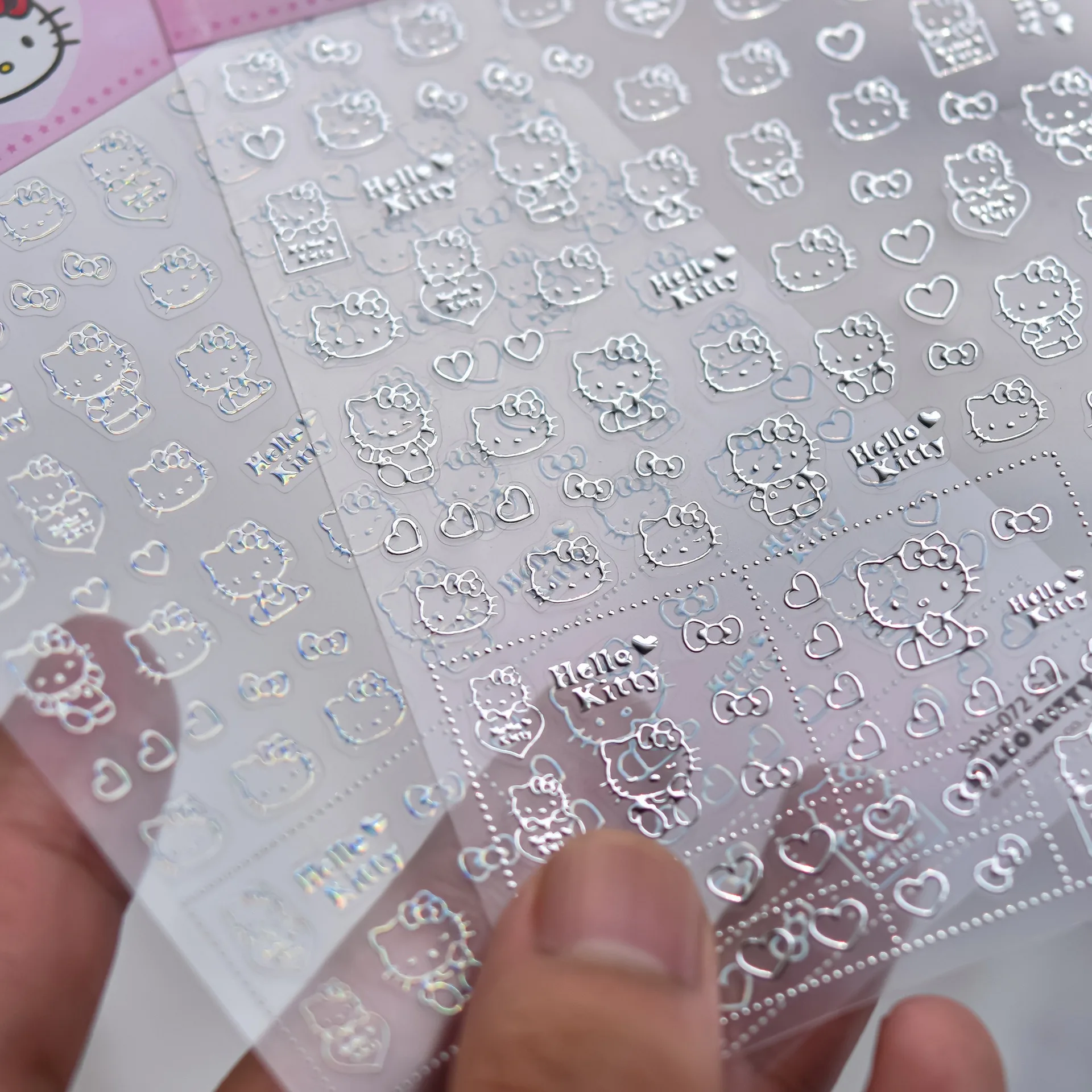 Лазерные наклейки для ногтей Hello Kitty 5D