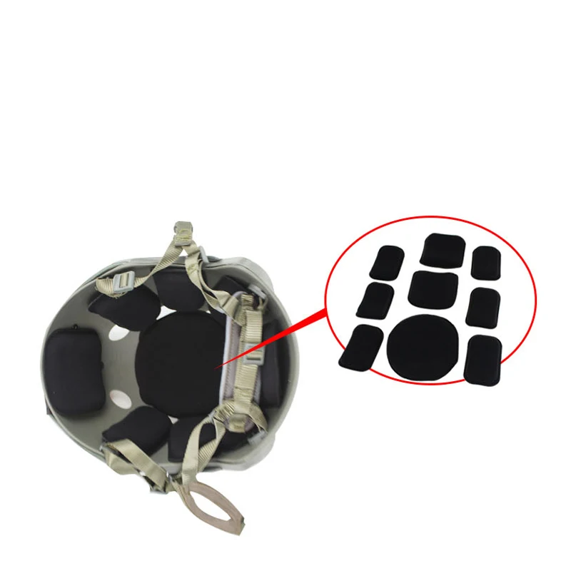 

Outdoor Tactical Helmet Modification Accessories Shock Absorption Heat Sealing Sponge Head Pad 9 Pieces With Velcro
