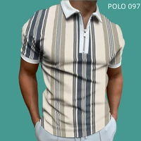 men clothing oversized shirt short sleeve t shirt for man polo hd digital printing polyester fiber breathable zipper polo tops