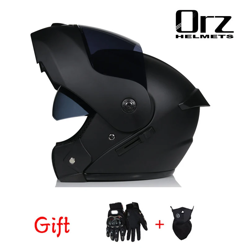 

Four Seasons Electric Motorcycle Helmet Full Coverage Double Mirror Safety Motorcycle Helmet Double Layer Goggles Half Helmet