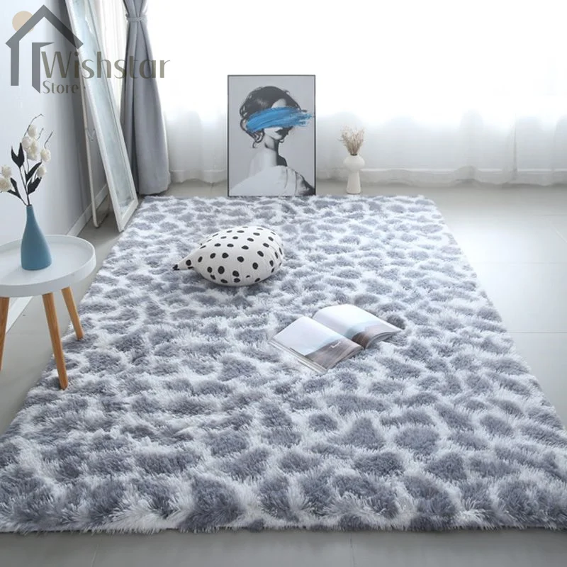 

Плюшевый ковер с леопардовым принтом в скандинавском стиле со звездами, винтажное украшение, милый домашний ковер для комнаты, пушистые Ков...