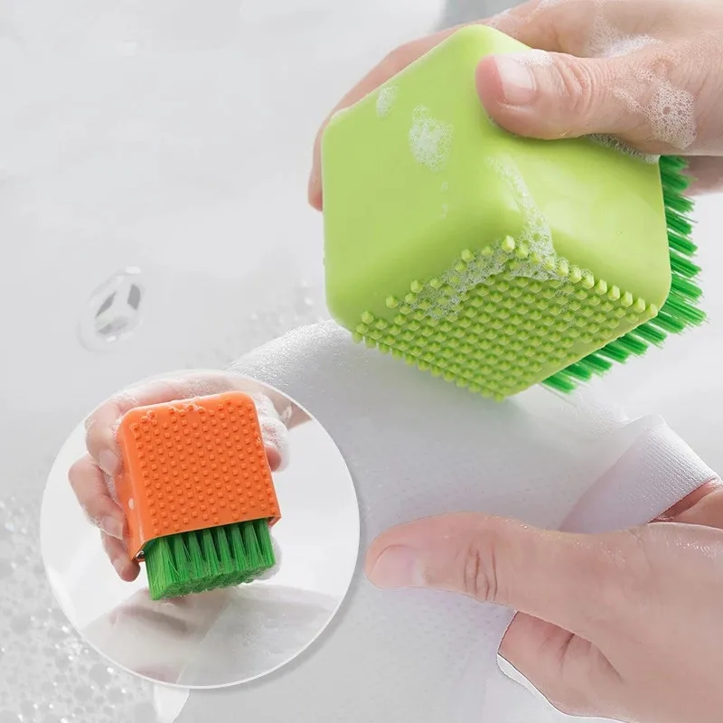 

Household Cleaning Brush Silicone Laundry Brush Soft Multifunctional Shoe Brush Washing Board Brush Bathroom Cleaning Tools