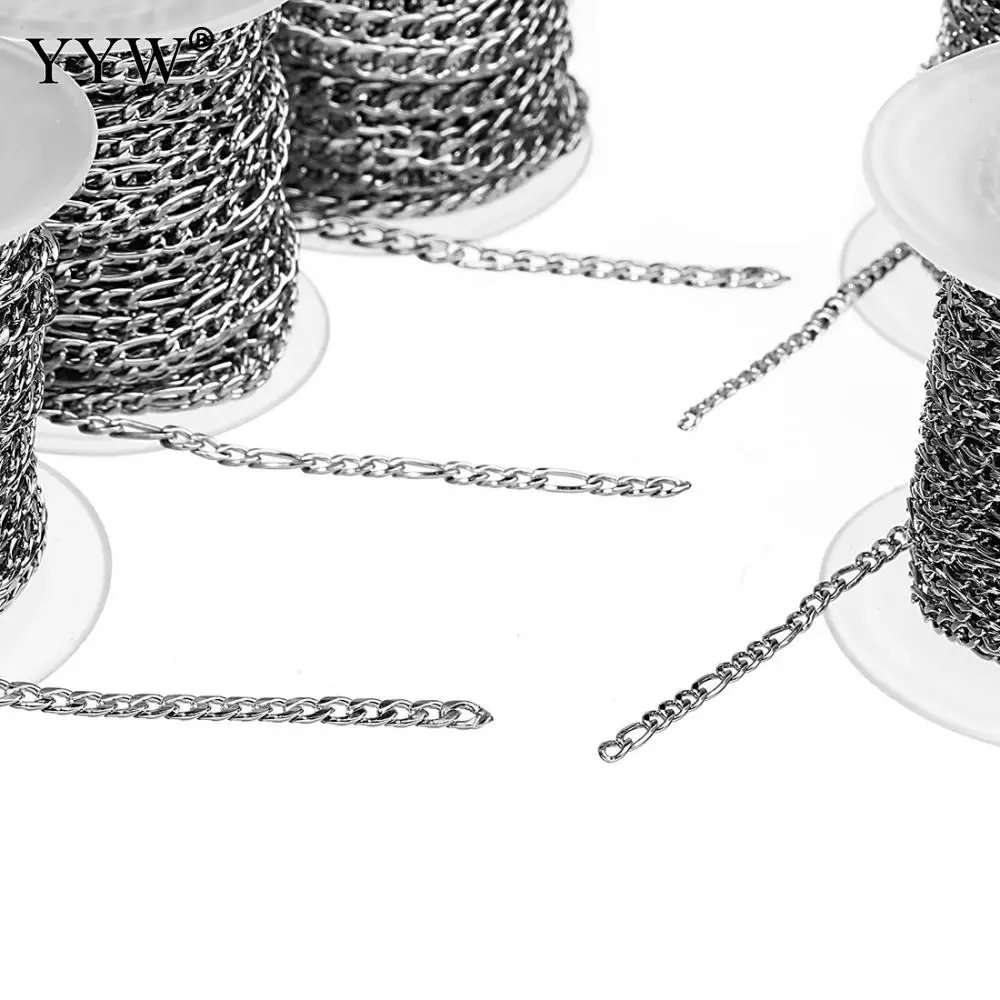 YYW Stainless Steel jewelers jewellry Chains 3/4/5mm Necklace Chains For Bracelet Extension Chain DIY Jewelry Components No Fade