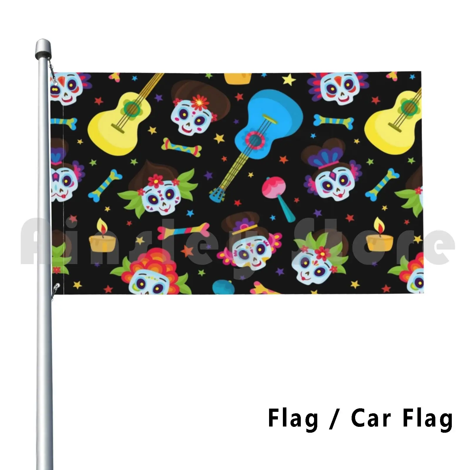 День мертвых сахарные черепа наружный Декор флаг автомобиль день испанский