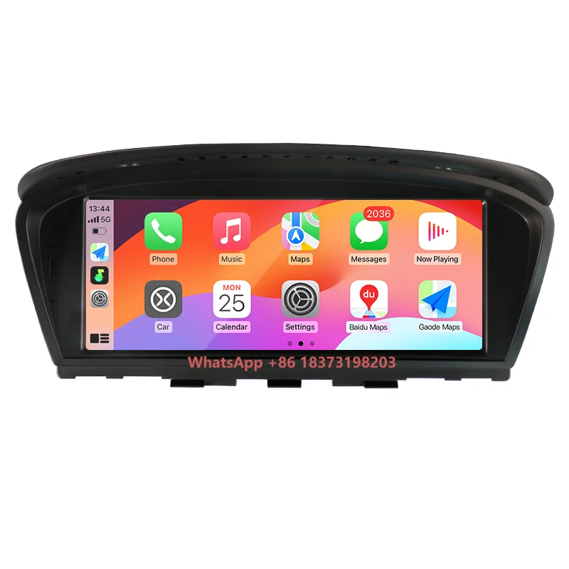 Фото 8,8-дюймовый радио-навигатор, мультимедийный экран, беспроводной Carplay Android Auto для автомобиля 3, 5 серии E60 E90 E92 Ccc Cic №1