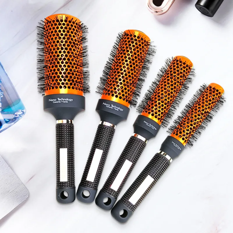 

Golden Cylinder Curly Hair Rolling Comb Professional Styling Mane Comb Heat Conduction Air Aluminum Tube Comb Special Comb
