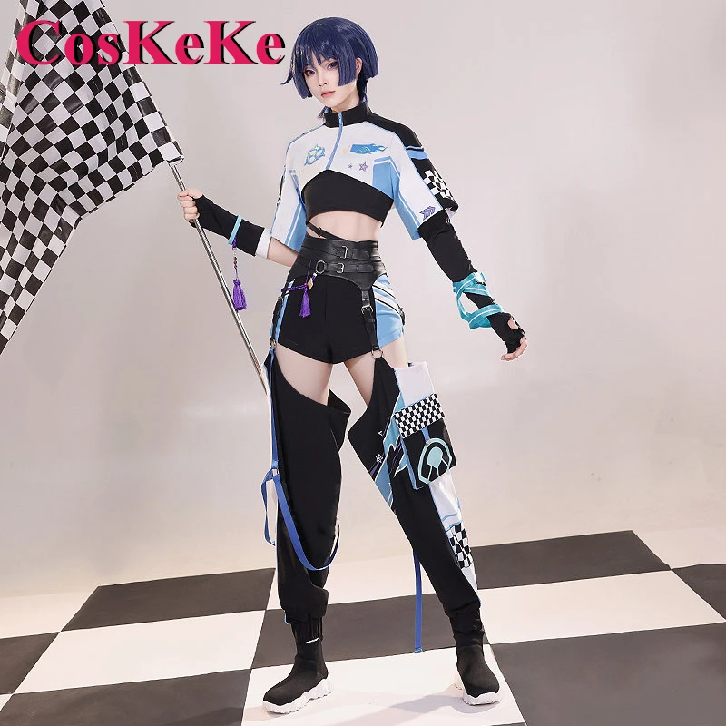 

CosKeKe Wanderer/Scaramouche Cosplay Anime Genshin Impact Costume Derivative Product Handsome Racing Driver Uniform Daily Wear