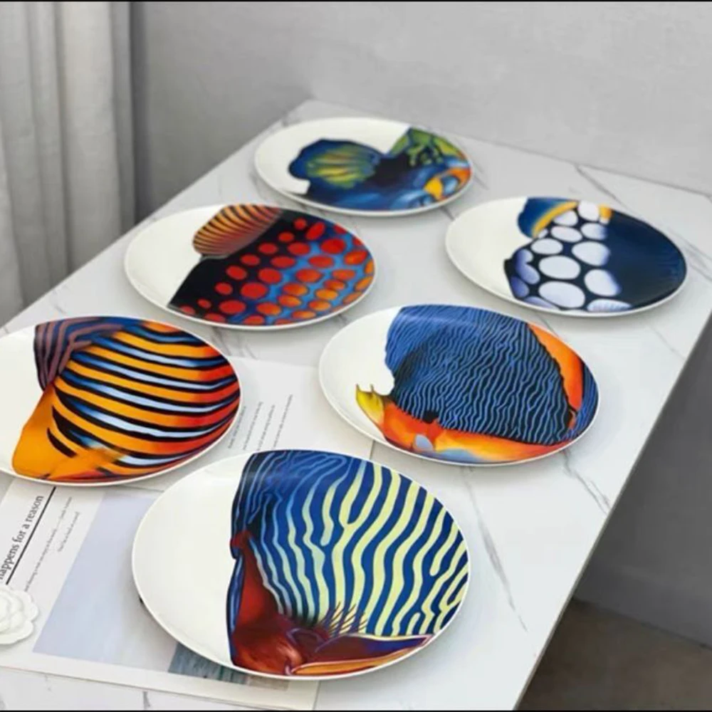 

Home Dinner Colored Plate Set Luxury Porcelain White High Quality Wedding Plate Set