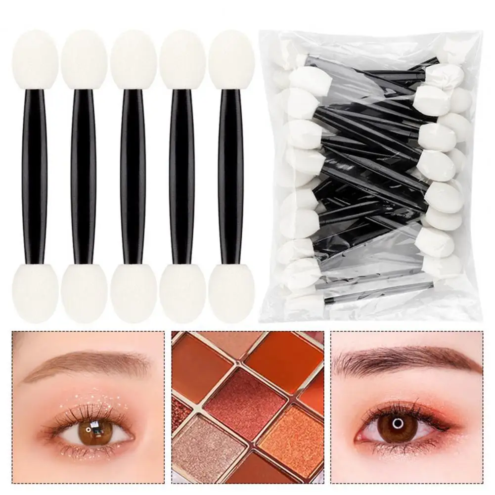 

25Pcs Sponge Stick Eye Eyeshadow Stick Applicator Double-head Applicator Professional ABS Eyeshadow Brush