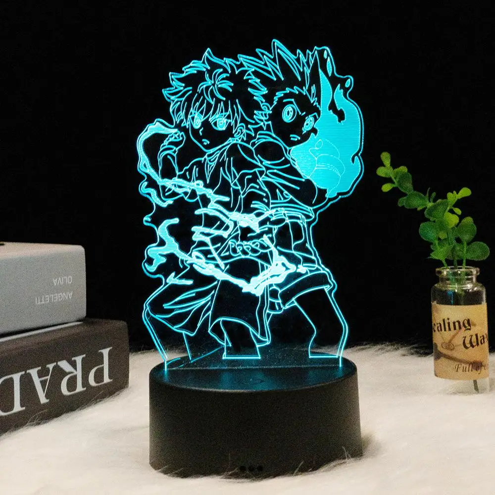 3d-ночник с фигуркой Gon and Killua ночсветильник в стиле аниме Hunter X декоративный