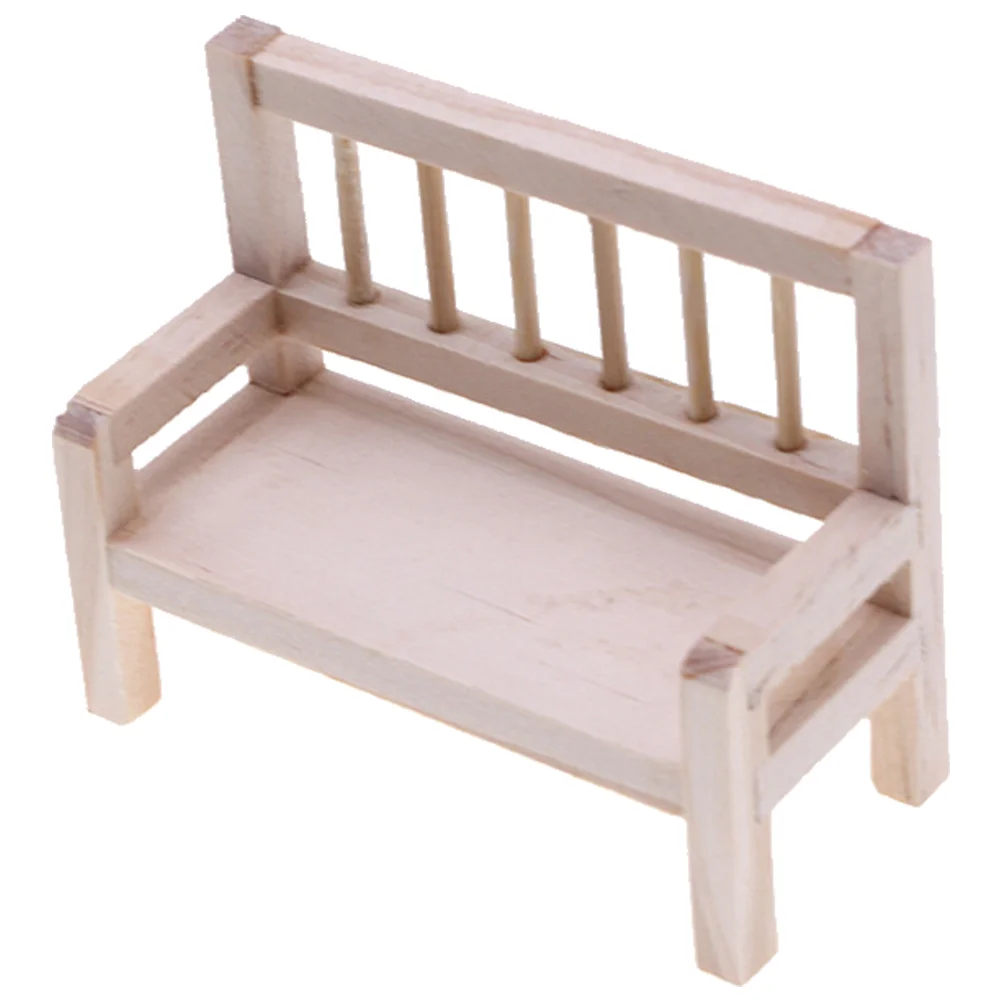 

Set Chair Modeling Statue Wooden Bench Adornment Exquisite Decor Mini Figurine House Decorations