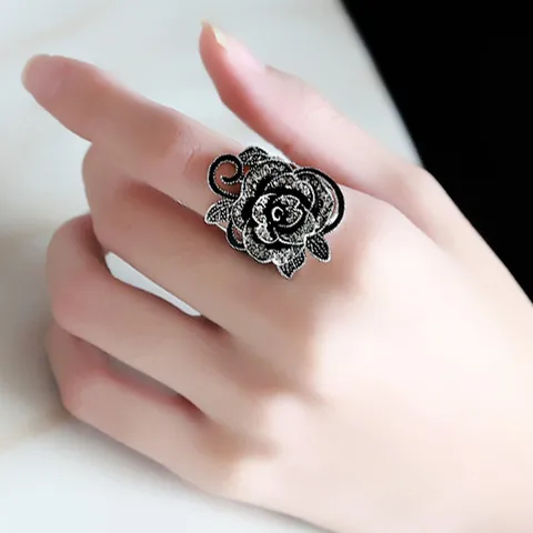 Кольцо с розой Ajojewel из цинкового сплава — изображение товара
