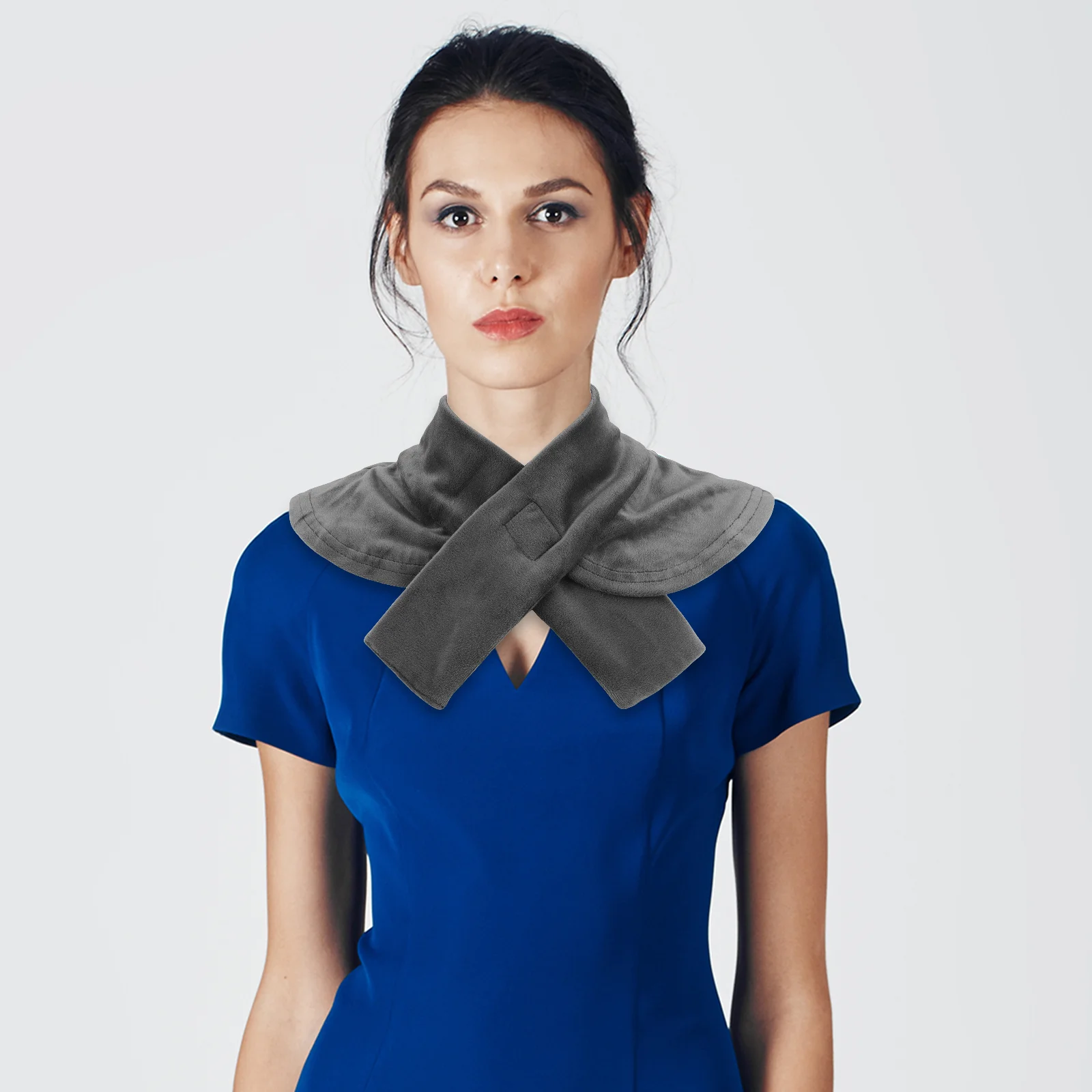 Платье-рубашки с шалью и накладным воротником для женщин Декоративные женские