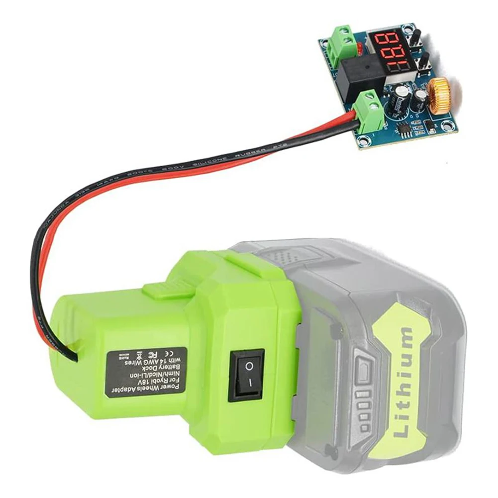 

Адаптер питания для колеса, конвертер, разъем питания для Ryobi One + 18 в, литий-ионный/никелевый аккумулятор RB18L50 BPL1820