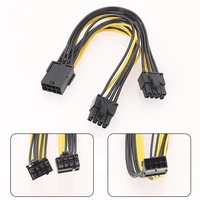 20cm pci e 8 pin female to dual 8 pin 62 pin male video card power cable 1007 18awg 8p female dual 8p male high quality