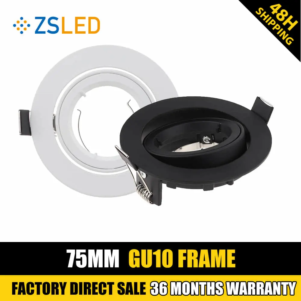 

GU10 MR16 LED Ceiling Downlights Frame Recessed Square Rotatable Lamps Holder Double Ring LED Socket Base Spot Bracket Fitting