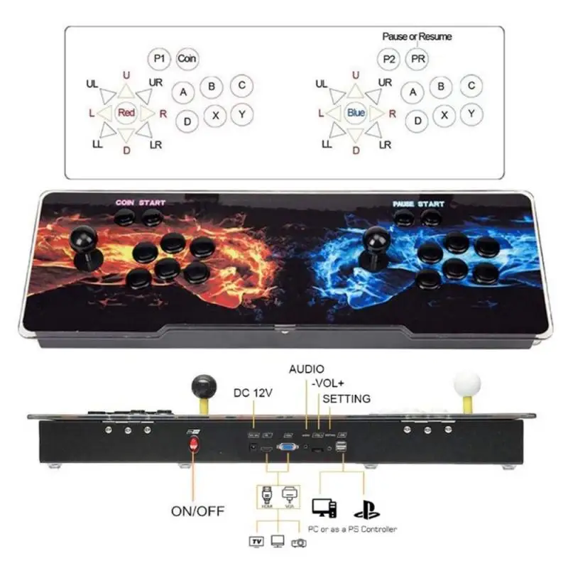 Игровая приставка H2A7 3188 аркадная консоль USB-джойстик кнопка управление 2 игроками