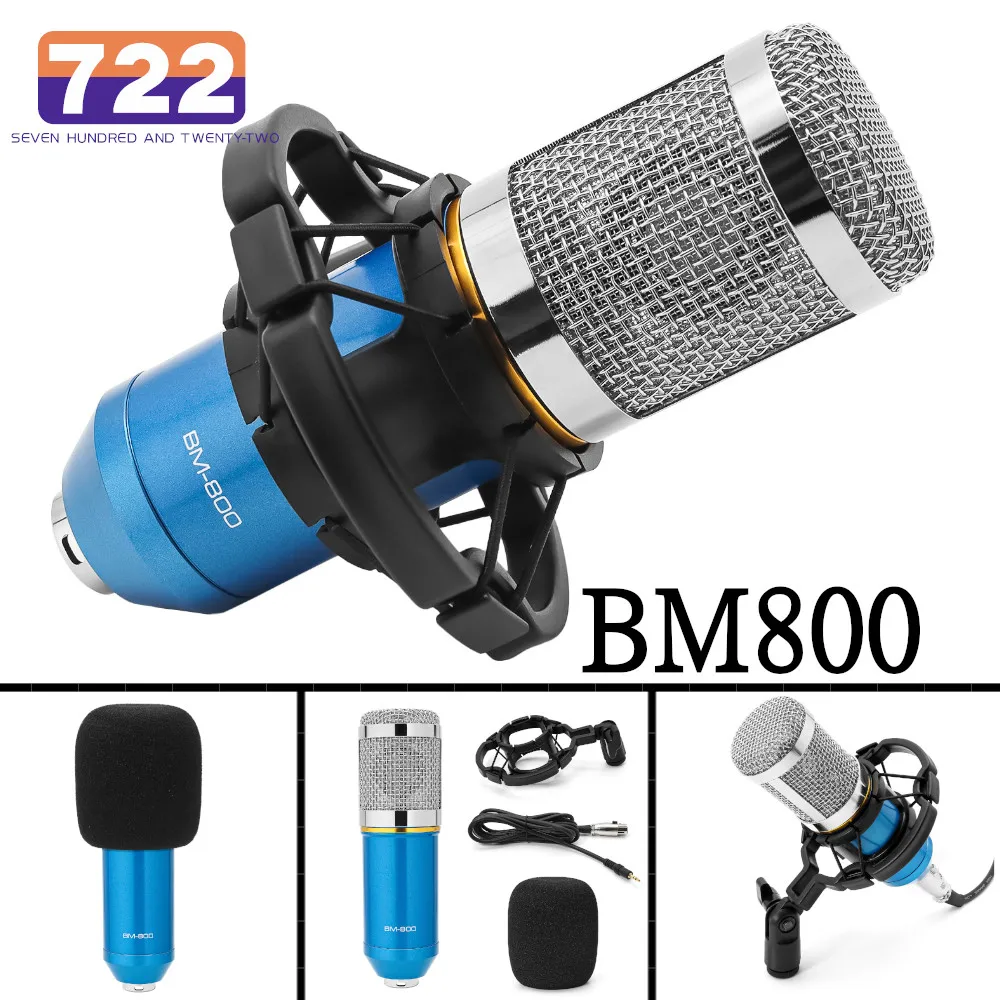 

HD BM800 Studio Condenser Mikrofon Mic bm-800 Karaoke Microphone For KTV Radio Broadcasting Singing Recording Computer Black
