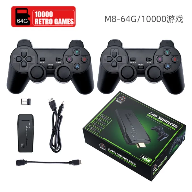 

M8 HD TV Game Console 2.4G Wireless Bluetooth Doubles Game Handle 4K Doubles Game Console 32G/64G