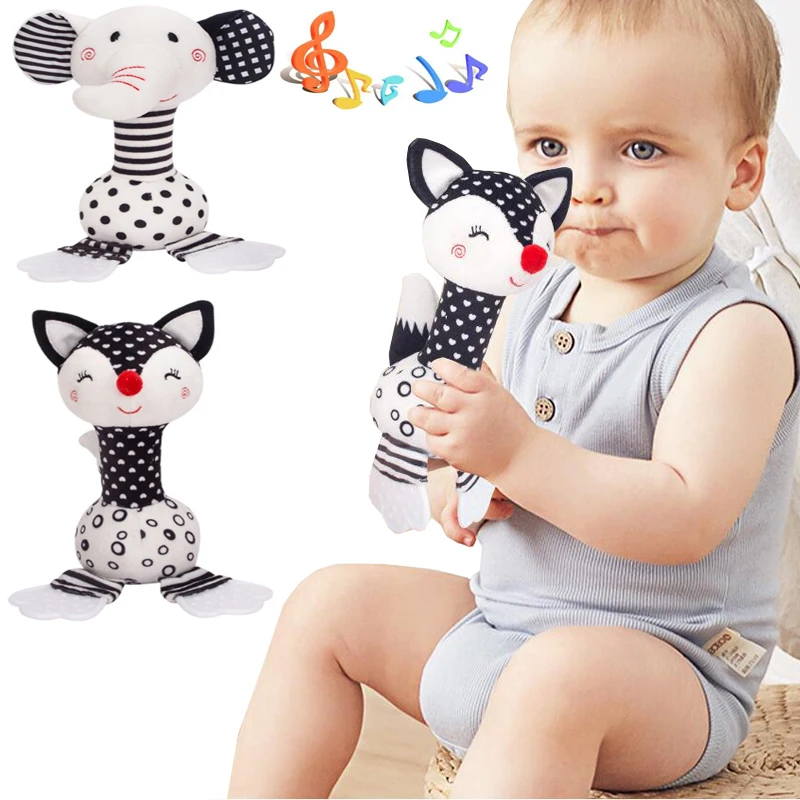 

Black and White Animals Baby Bed Bell Safety Seat Plush Toy Mobile Baby Bed Chimes Rattles Bell Stroller Hang Car Hanging