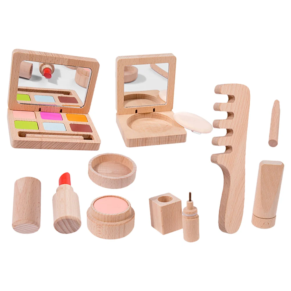 

Pretend Play Toy Girls Makeup Toys Set Kit Wooden Beauty Salon Kids Cosmetics Role-play Games Children