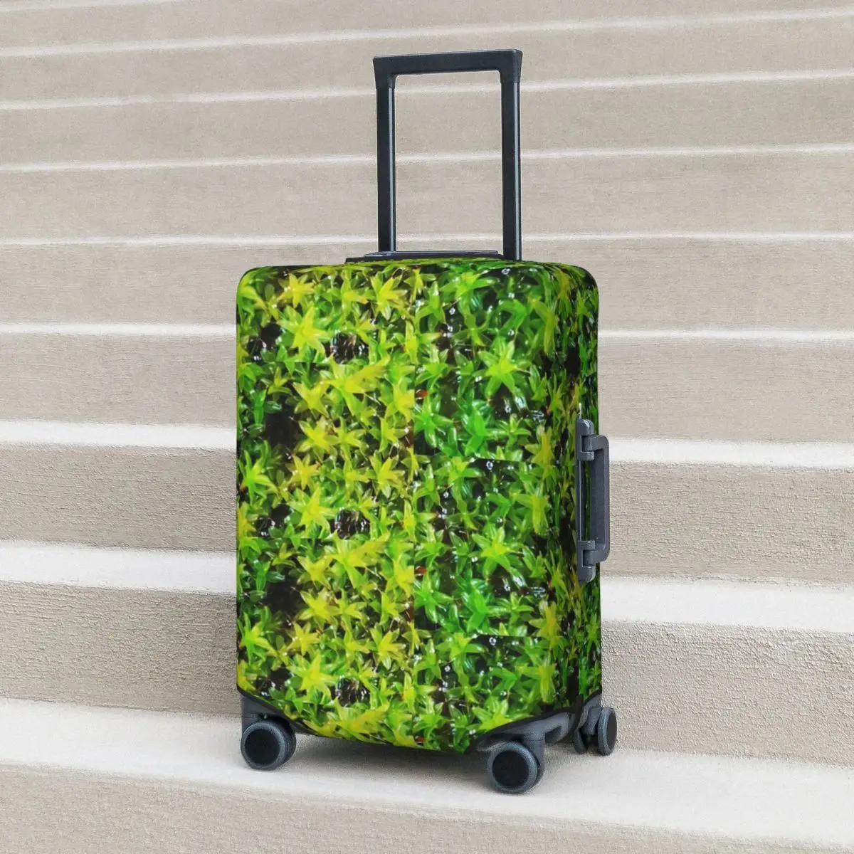 

Green Moss Suitcase Cover Green Leaves Print Holiday Cruise Trip Useful Luggage Accesories Protection
